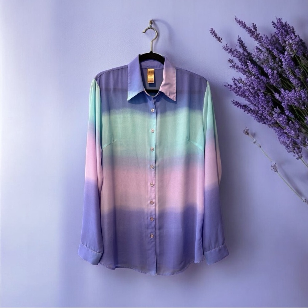LEL Gradient Pastel Button-Up Shirt - Picture 16 of 16
